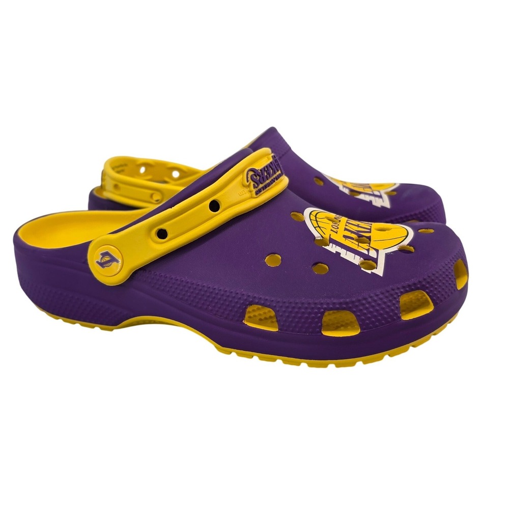 Crocs NBA Los Angeles Lakers Classic Clog Purple Gold Mens 6 Womens 8 208650-75Y